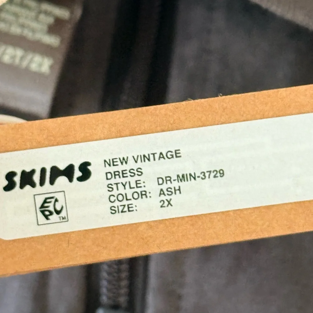 SKIMS New Vintage Dress in size 2X Ash NWT Sleeveless Mock Neck Zip Front Dress - Picture 6 of 7